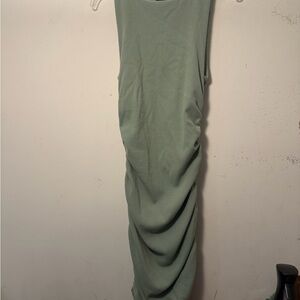Lulu's Sage Green Ruched Dress